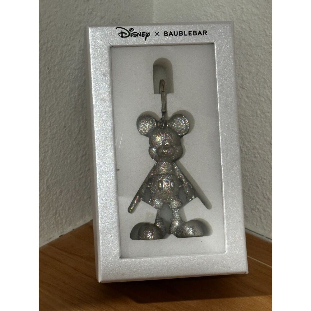 Disney X Baublebar Silver Mickey Mouse Bag Charm NIB